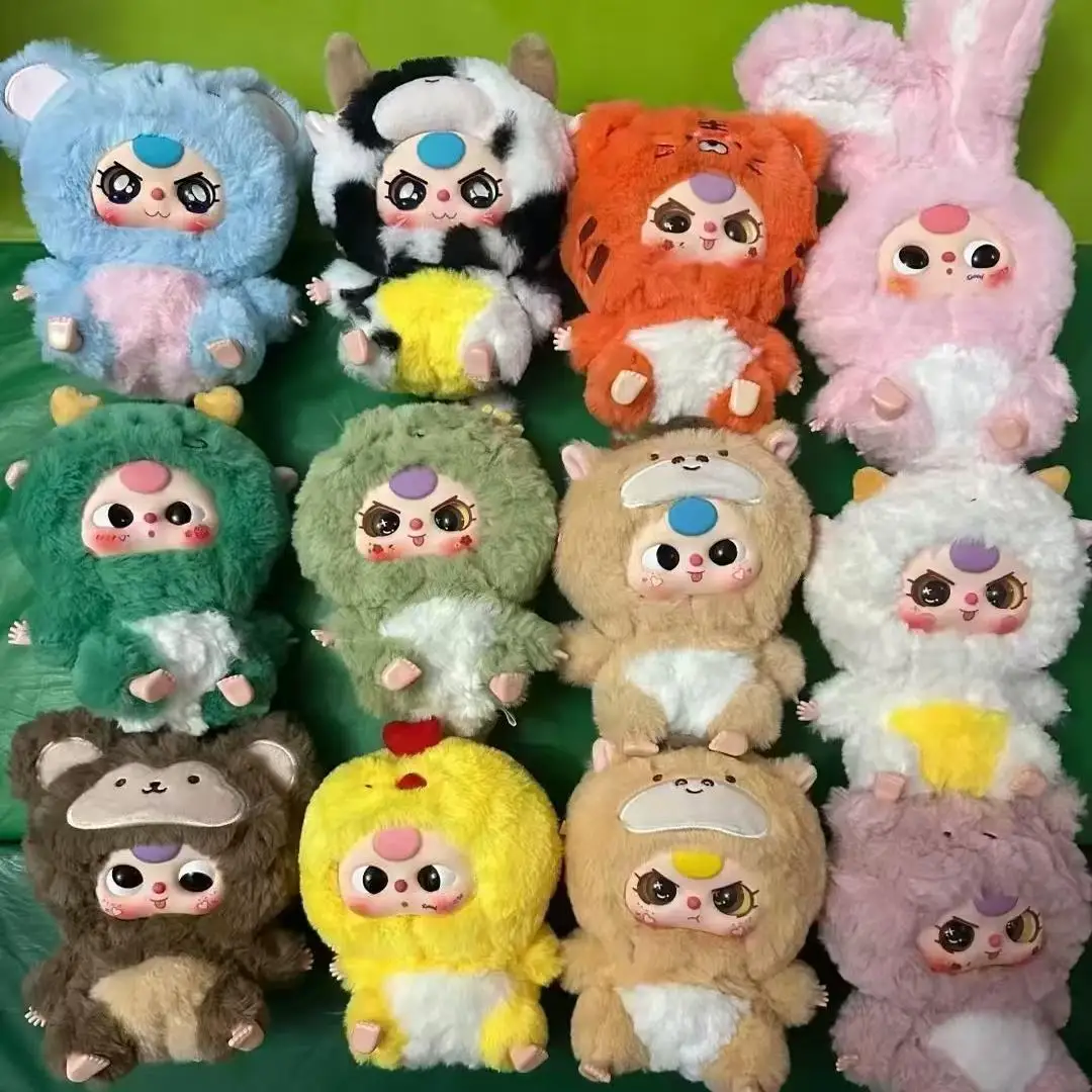 Bebê três 12 série do zodíaco chinês caixa cega de pelúcia brinquedos caixa misteriosa cajas misteriosas anime figuras kawaii bonecas para meninas brinquedos