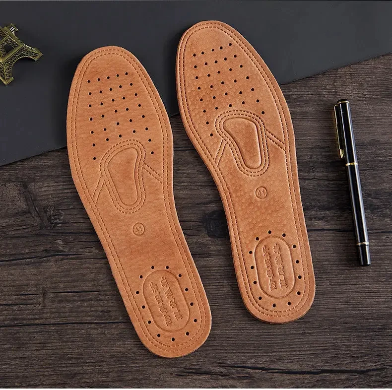 Herren-Ledereinlegesohlen, atmungsaktive Komfort-Einlegesohlen, Lederschuhe, geruchshemmende Schuhpolster, 2 Stück/4 Stück – Detail 9