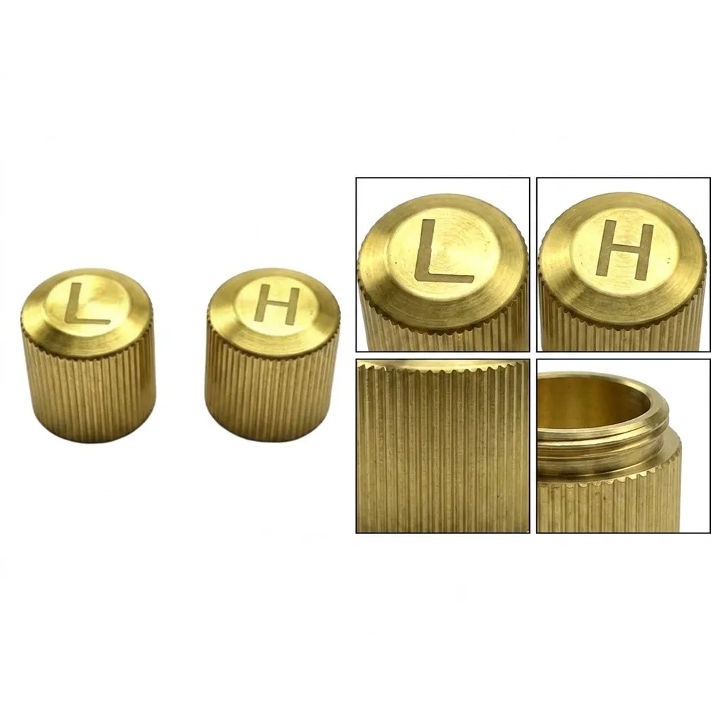 Brass Valve Cap AC Valve Cap High And Low Pressure Direct Replacement Part Gold Finish Design Easy Installation