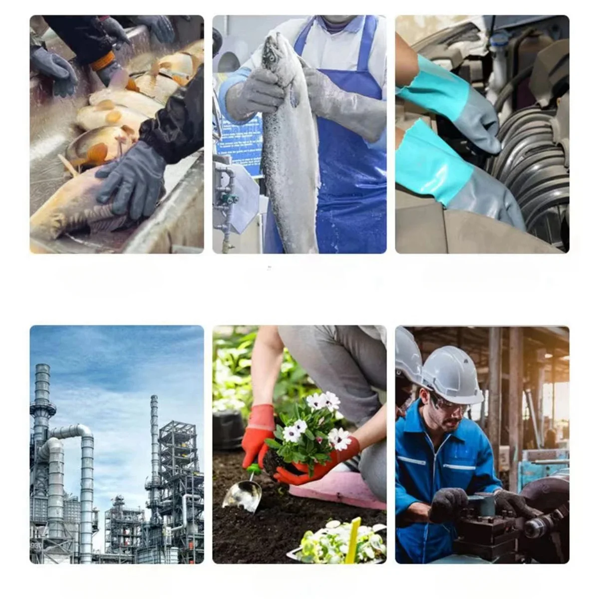 New Reusable Heavy Duty Safety Work Gloves, Acid,Labor Protection Wear-Resistant,Anti-Skid and Anti Cutting Rubber Gloves