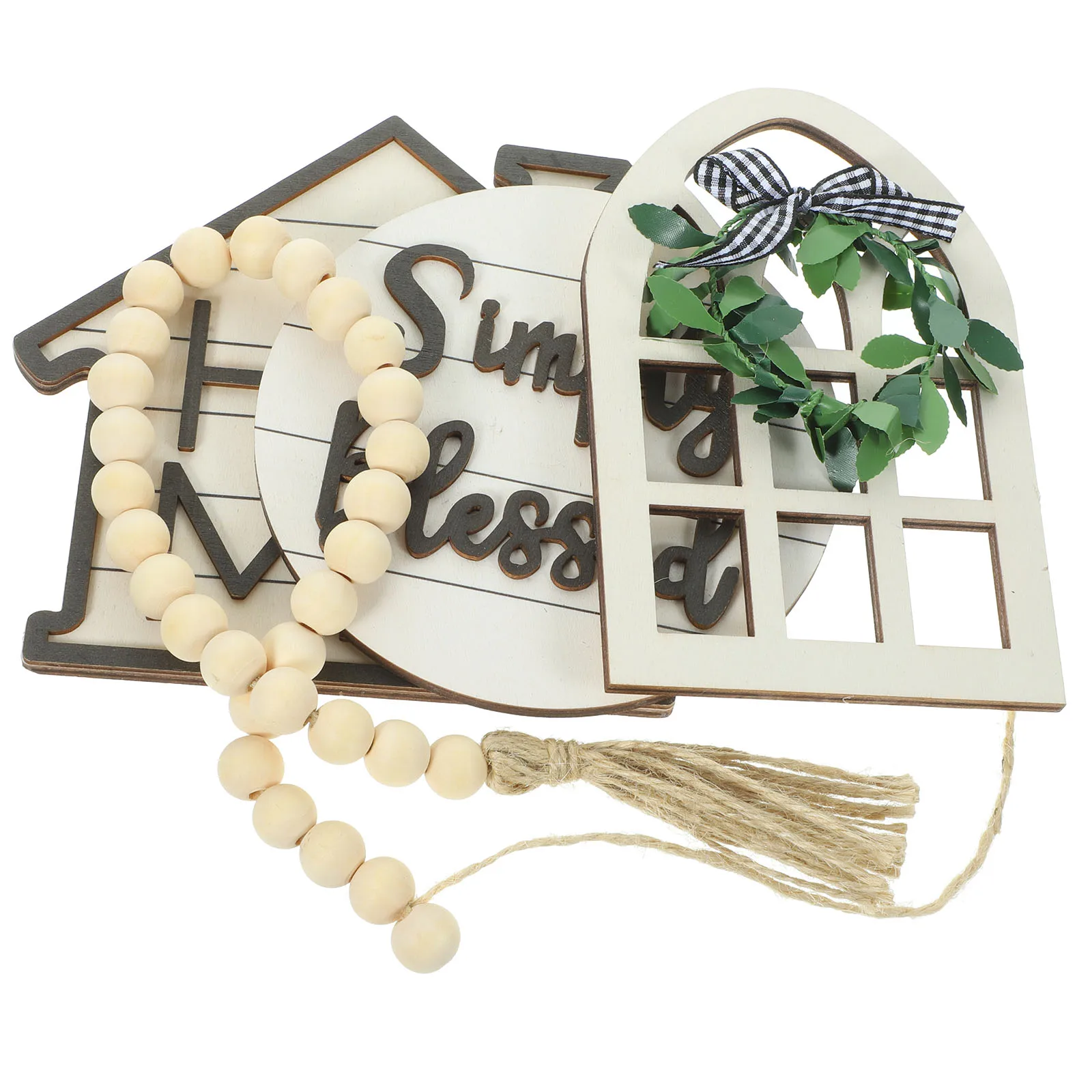 

1Set Farmhouse Tiered Tray Decor Rustic Wooden Signs Cotton Linen Kitchen Decoration Holiday Festival Centerpiece