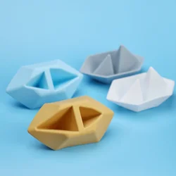 Baby  Bath Toys BPA Free Water Play Cute Boat Mold Infant Silicone Beach Toy Cartoon  Boat Bathing Toys for Toddler 4pcs per set