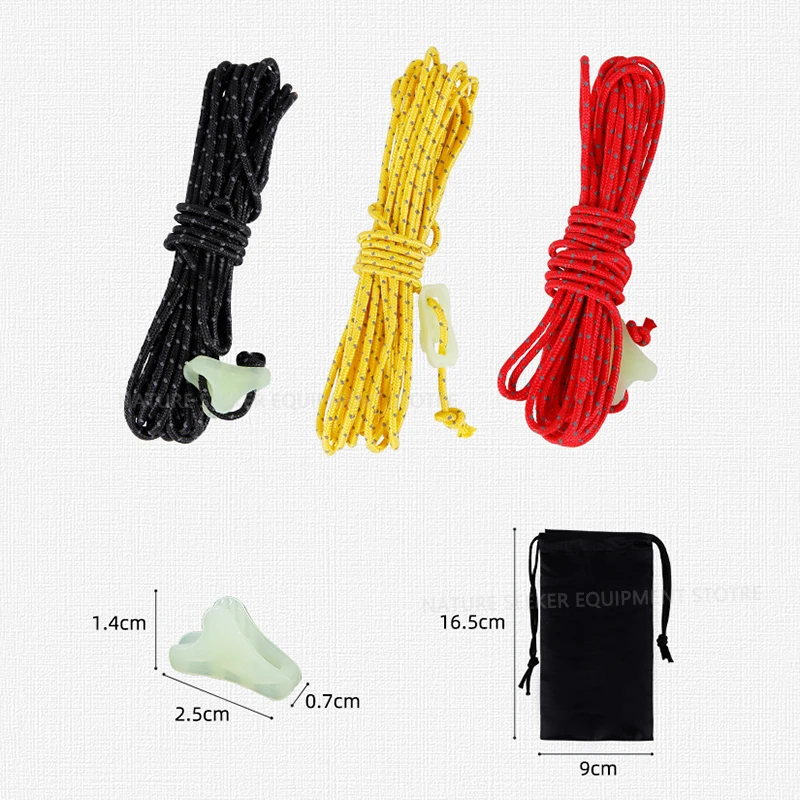 HIKEMAN - Juego de 4 Cuerdas de Sujeción Ultraligeras Reflectantes de Dyneema para Camping, Senderismo y Actividades al Aire Libre