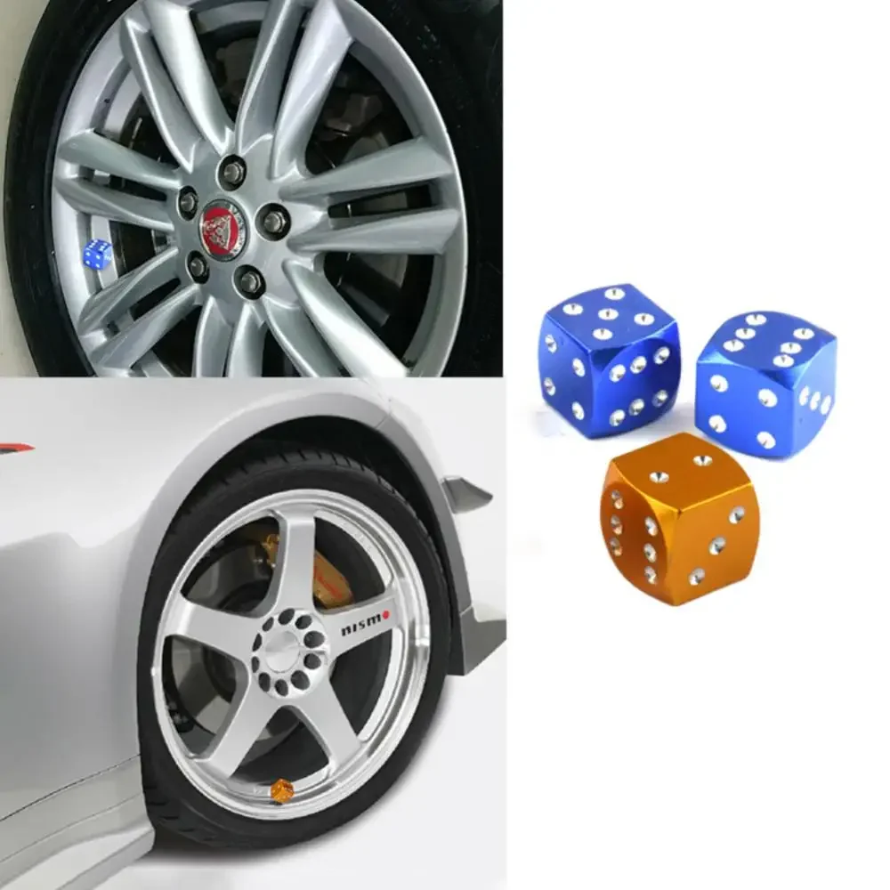 Lot Aluminum Alloy Car-styling AUTO Dice Dust Valve Caps Car Motorcycles Electric Cars Tire Valve Dust