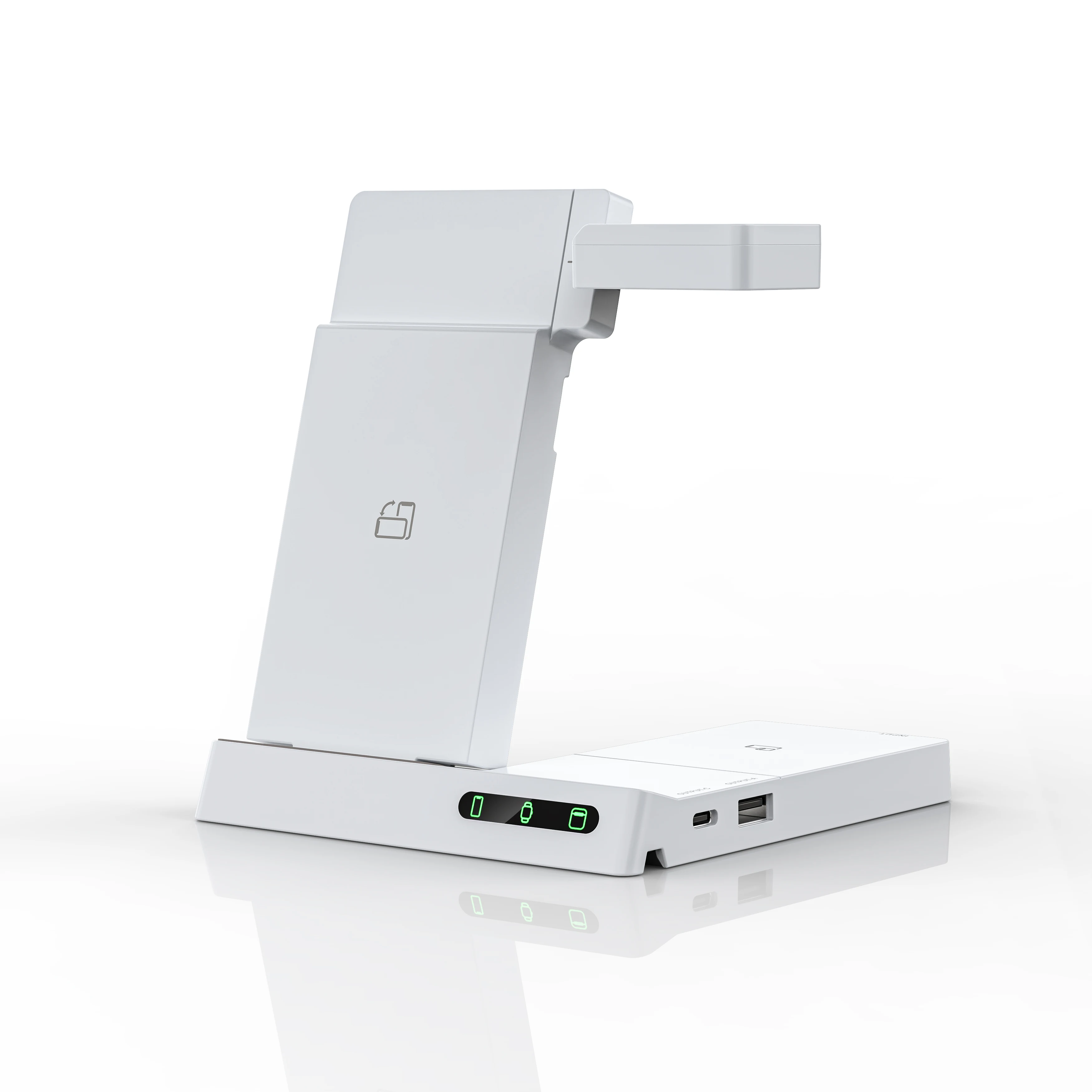 

Новое складное беспроводное зарядное устройство 3-в-1 для Apple, Samsung, телефонов: многофункциональное и портативное.