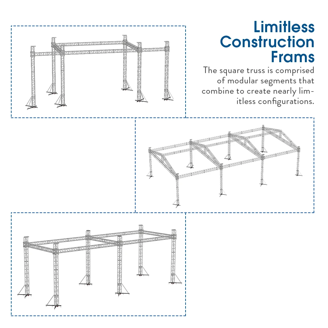 Iron Square Segments Truss Tower, Stage Club, DJ Lighting Frame, Perform Show Supports, 3Pcs/set