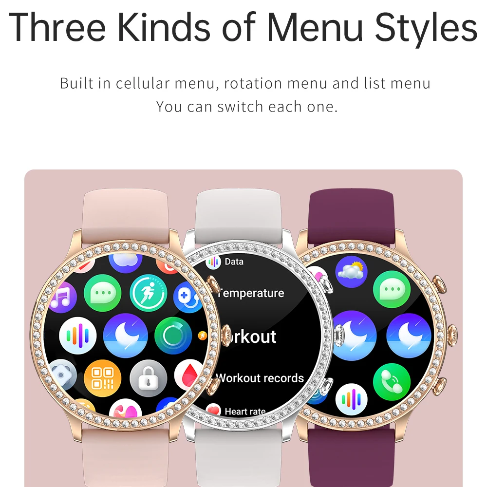 

Smart Watches Women DIY Watch Face Information Push Waterproof Heartrate Monitor Ladies Smartwatch Gift Sports Fitness Tracker