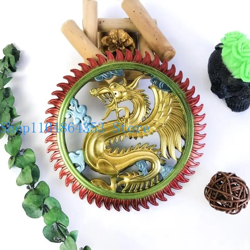 652F Semi-stereoscopic Dragon Mold Wall Ornaments Pendant Desktop Decor Silicone Mold
