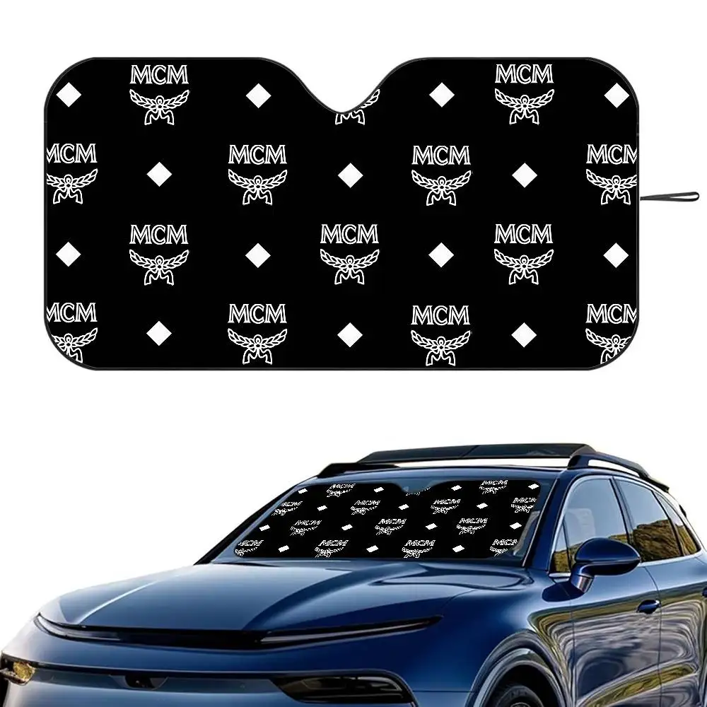 

Fashion M-MCM Logo Car SunShade Windshield Foldable Three-layer Insulation Sunshade By Suction Cup Blocks UV Rays Sun