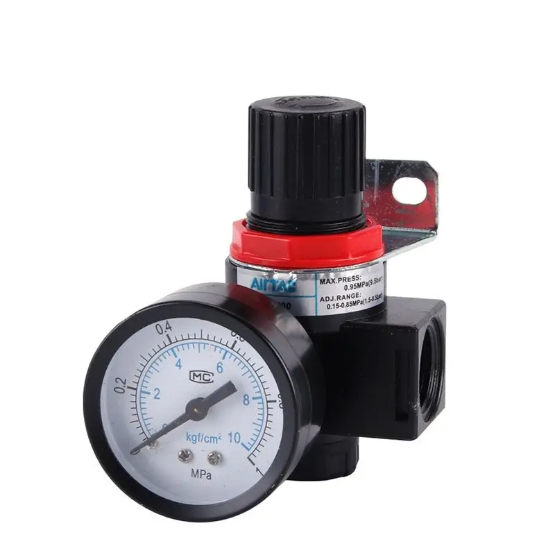 AR2000 G1/4 Mini Air Pressure Regulator Adjustable Pneumatic Reducing Valve With Gauge For Compressor AR1500 BR3000 BR4000 10bar