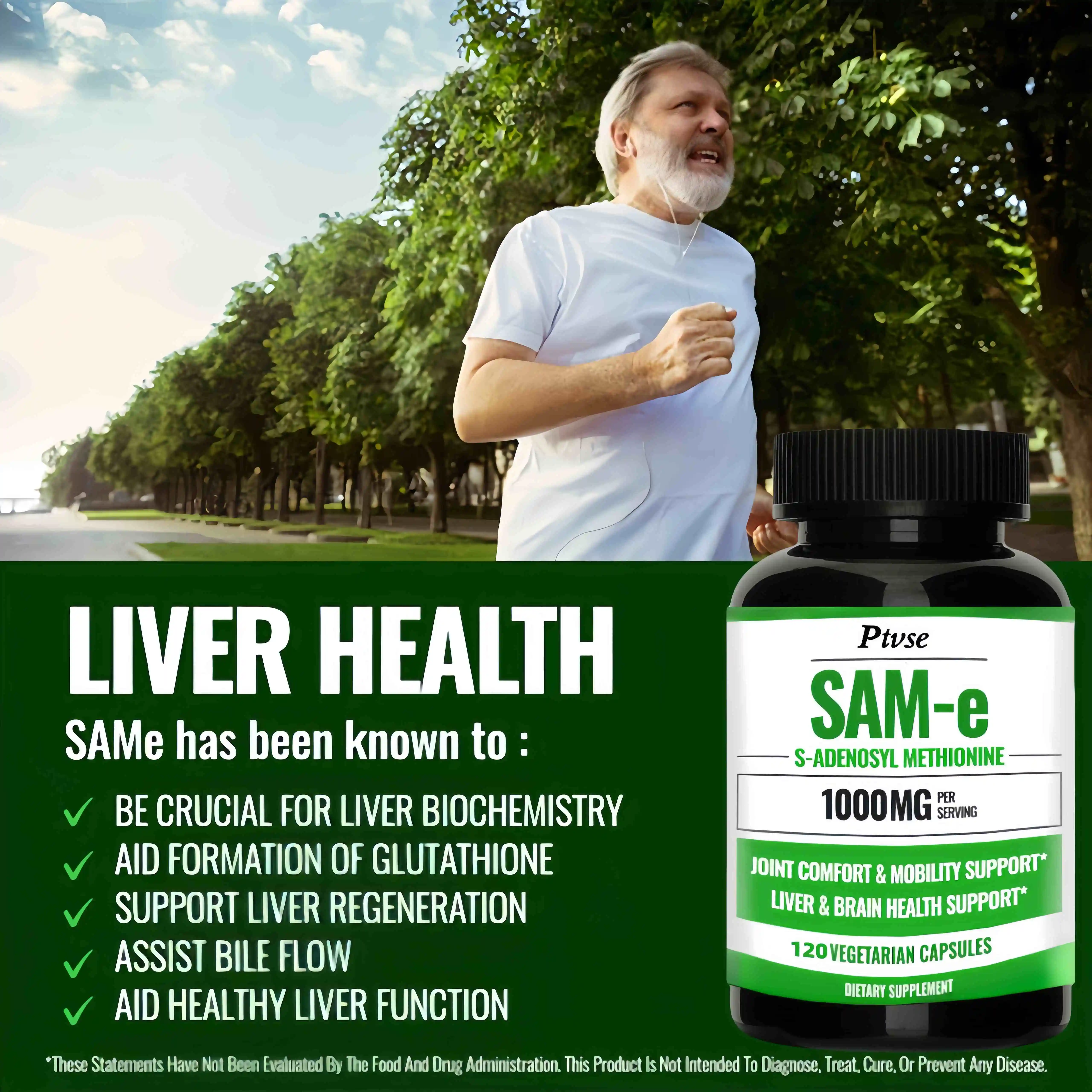 SAM-e Supplement 1000 Mg, Non-GMO, Gluten Free - Supports Mood Balance, Liver Health and Joint Comfort, Flexibility and Mobility