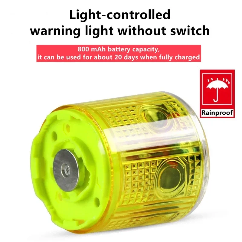 1 pz ad energia solare led spia camion lampeggiante forte gru magnetica tetto notte ostruzione magnetica luce lampeggiante