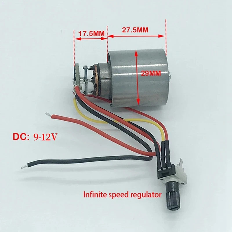 Ventilatore Culvert senza spazzole a bassa tensione 5A 100.000 giri/min Motore ad alta velocità Motore di azionamento per asciugacapelli in miniatura DC 9-12V Durevole Facile installazione