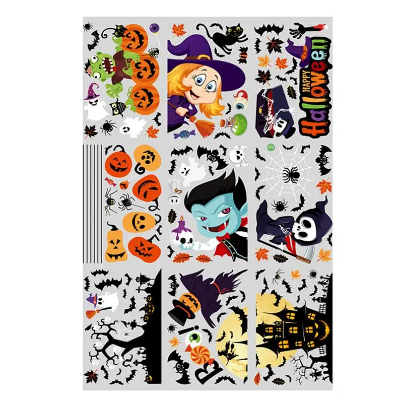 

Halloween Mirror Ghost Festival Window Stickers 9 Sheets Reusable Ghost Stickers for Home Holiday Party Decoration