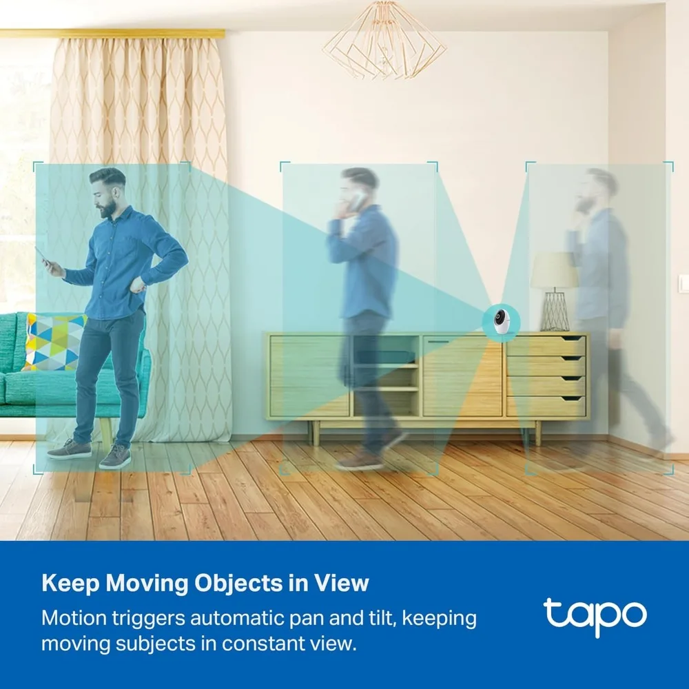 Kamera keamanan dalam ruangan 4k pan/tilt untuk monitor bayi, kamera anjing dengan deteksi dan pelacakan gerakan, 360 °   pan, penglihatan malam berwarna, sd/clo