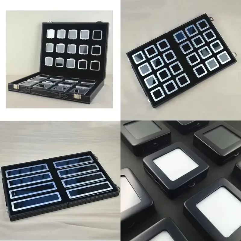 Metal Jewelry Display Box for Loose Diamonds and Gems with Buckle Lock Storage Case Gift Packaging Wholesale
