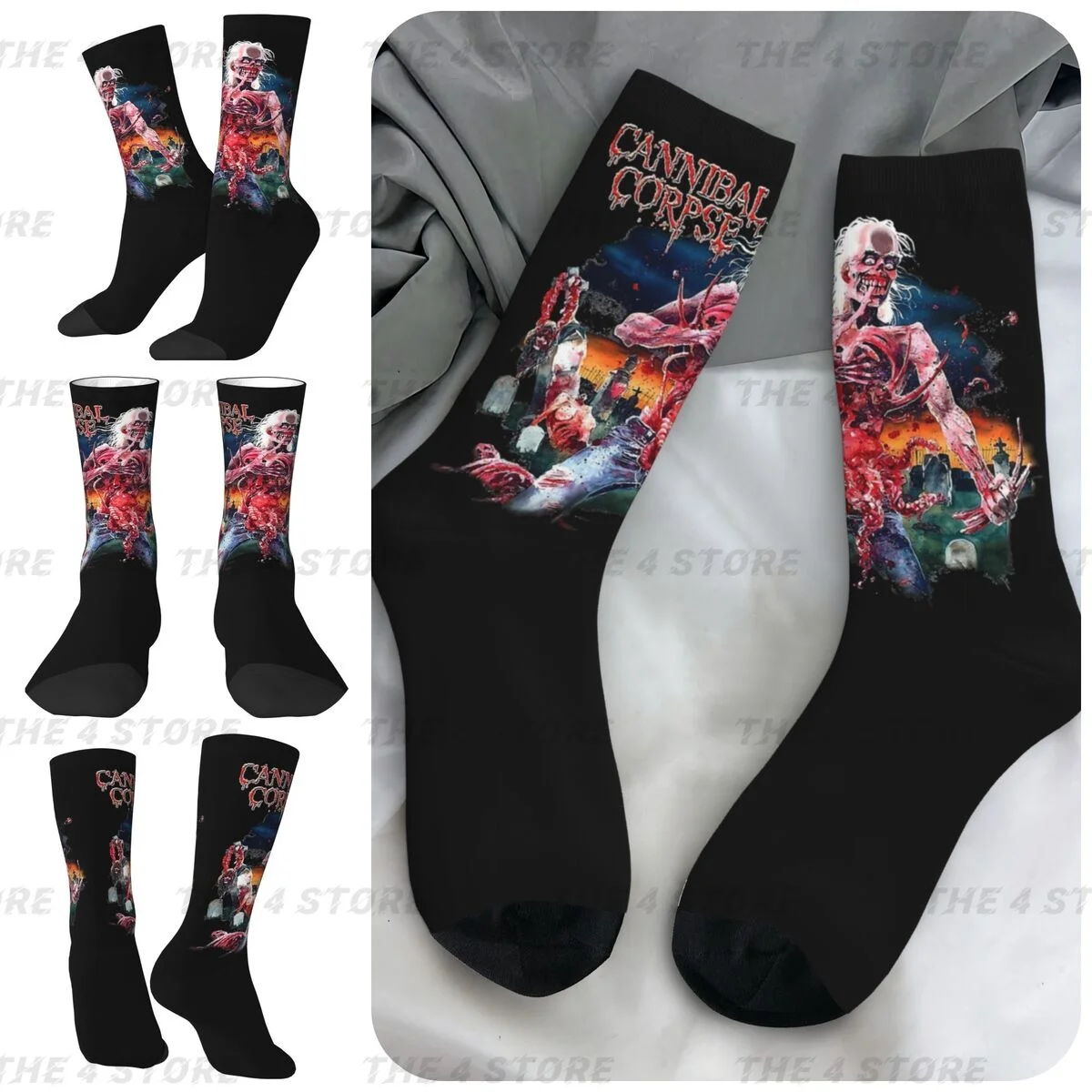 

terrifying Cannibal Corpse High elasticity polyester fiber cosy Unisex Running Happy 3D color printing Socks