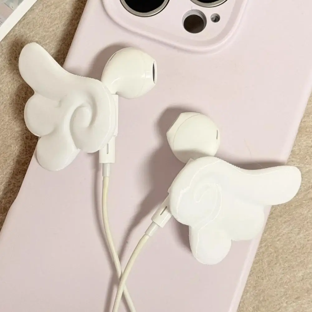 Creative Earphone Decorative Accessories Angel Wings 3d Printed Wired Earphone Decorative Wings Kawaii DIY Earbud Accessories