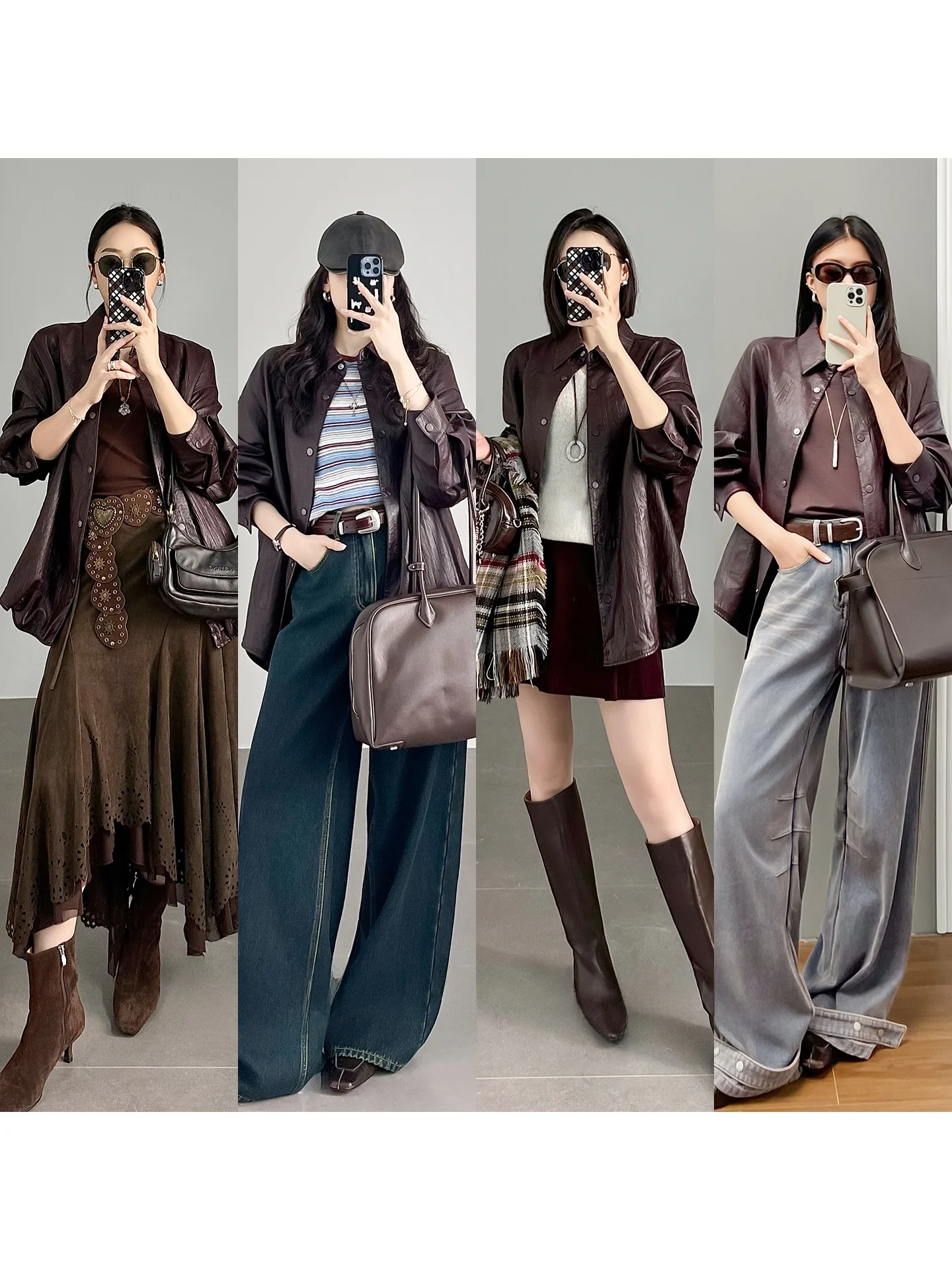 เสื้อโค้ทหนังโปรตีน MeiYang รุ่น Blossom Pleat ทรงหลวม แขนยาว สไตล์ลำลอง สำหรับวัยรุ่น แฟชั่นฤดูหนาว