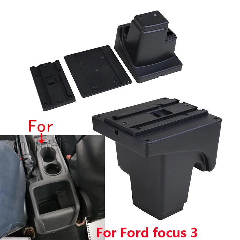 For Ford FOCUS 3 Armrest Box For Ford Focus III MK3 Car Armrest Curved Surface leather Simple installation Storage box Dedicated