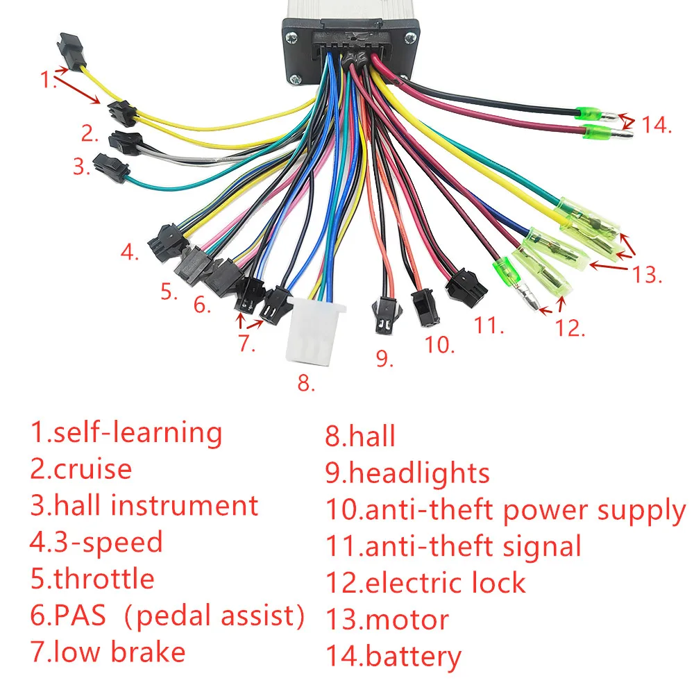 E-bike Lithium Battery Controller 36V 48V 350W Electric Scooter/e-Bicycle/Hub Motor Universal