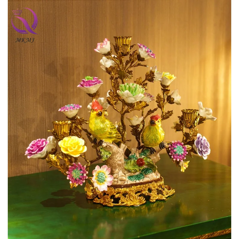 Luxury Indoor/Outdoor Sitting Room Furniture Decor Style Antiqued Candlestick Accessories Porch Home Decor