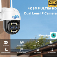 Uzoom 4K 8MP 8x Hybrid Zoom PTZ IP Camera 4MP WiFi Human Detection Audio Security Video Surveillance Camera for Home Safety