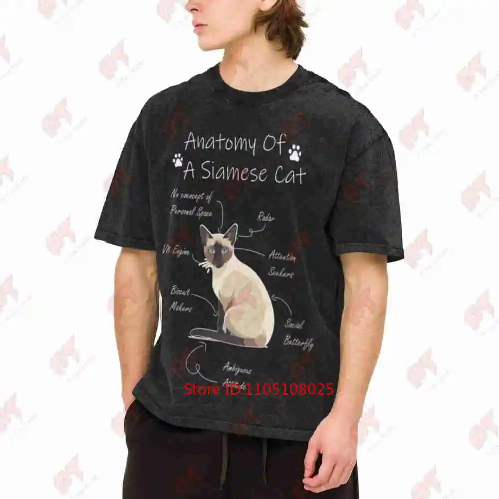 Anatomy Of A Siamese Vintage Washed Tee Pure Cotton T-Shirt