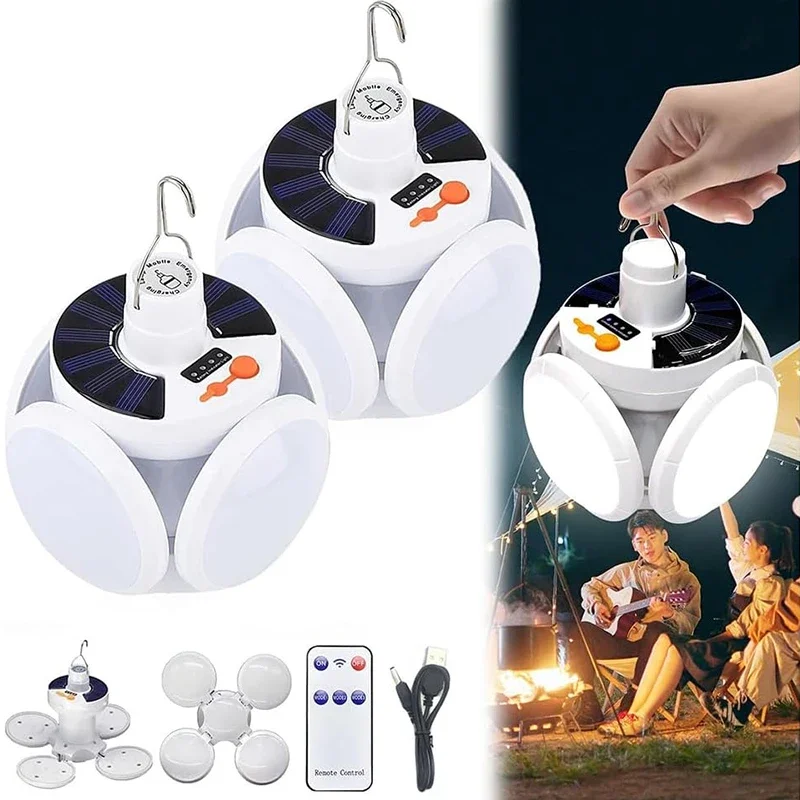 

Nice Solar Outdoor Folding Light Portable USB Rechargeable LED Bulb Search Lights Camping Torch Emergency Lamp For Power Outages