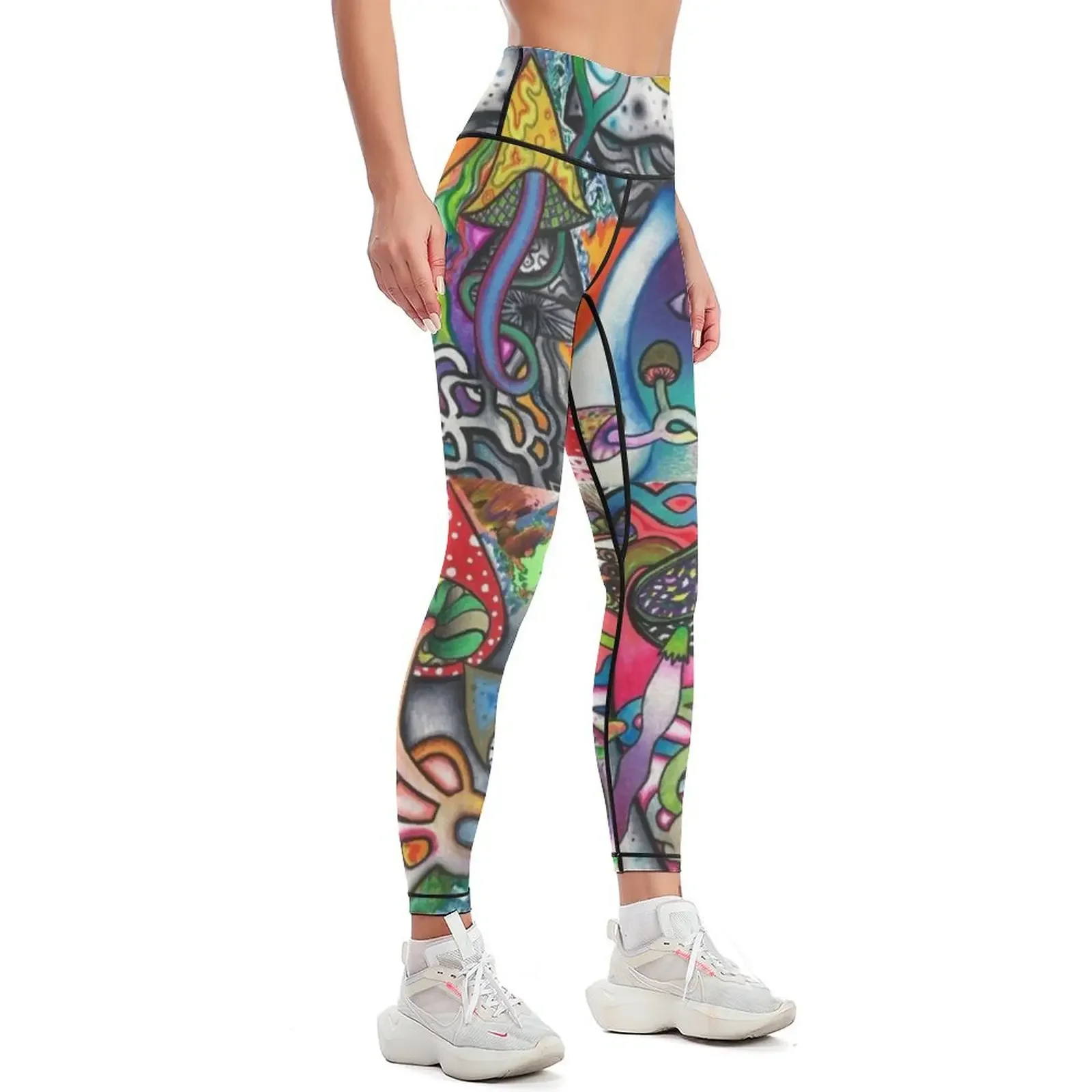 rete mycelium Leggings Pantaloni sportivi svasati Leggings da donna