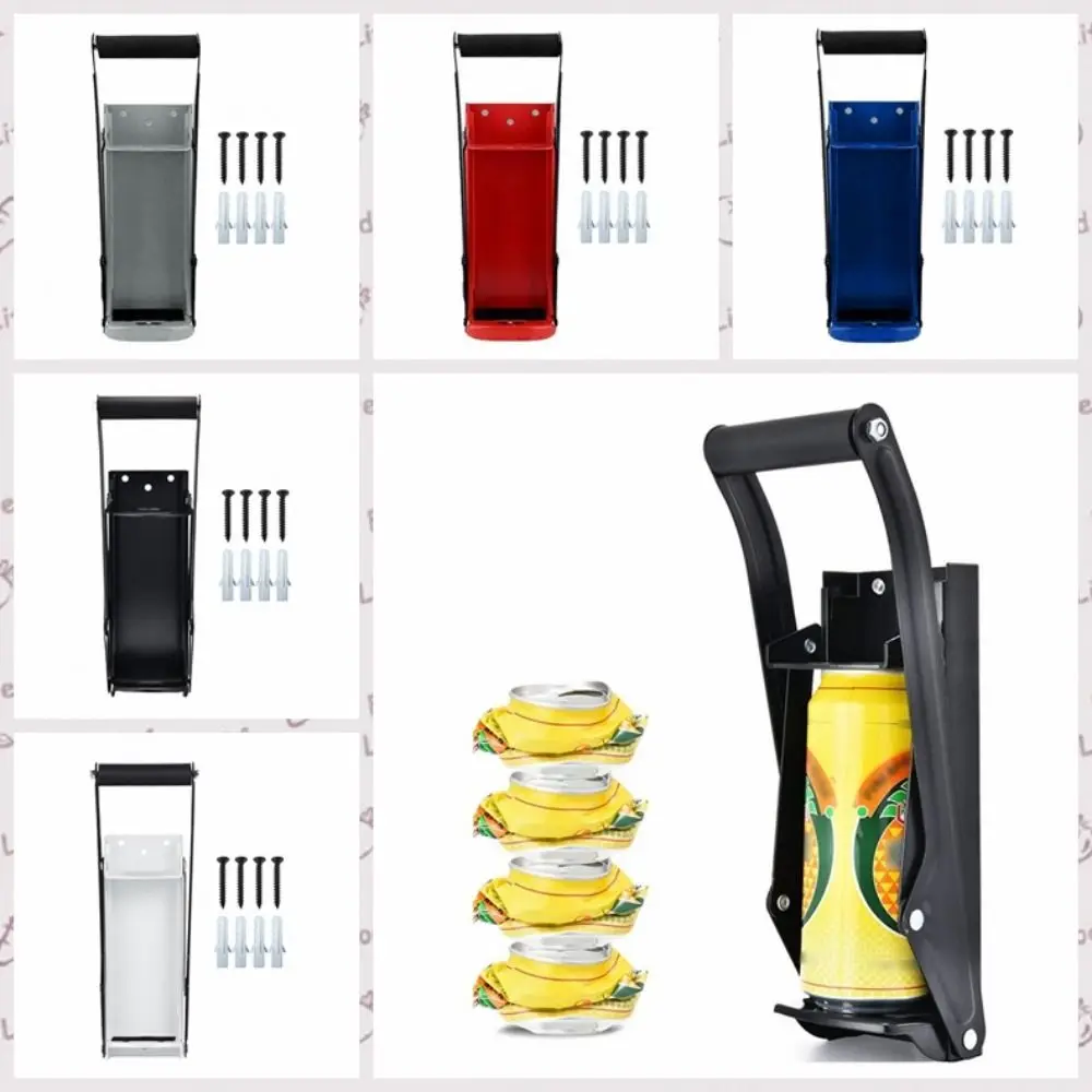 Wall-mounted Can Crusher Space-saving Anti-deformed Can Presser Metal with Bottle Opener Beer Pull Can Crusher Soda Can Bottle