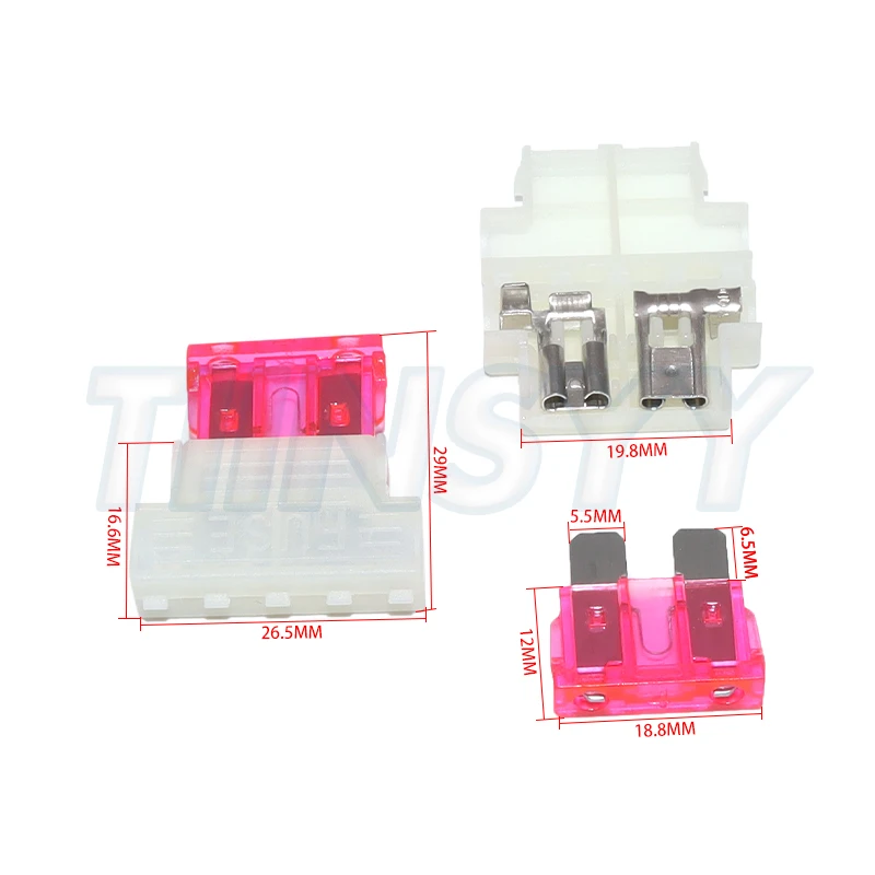 5PCS Auto Standard Middle Fuse Holder + Car Boat Truck ATC ATO Blade Fuse 1A 2A 3A 4A 5A 7.5A 10A 15A 20A 25A 30A 35A 40A