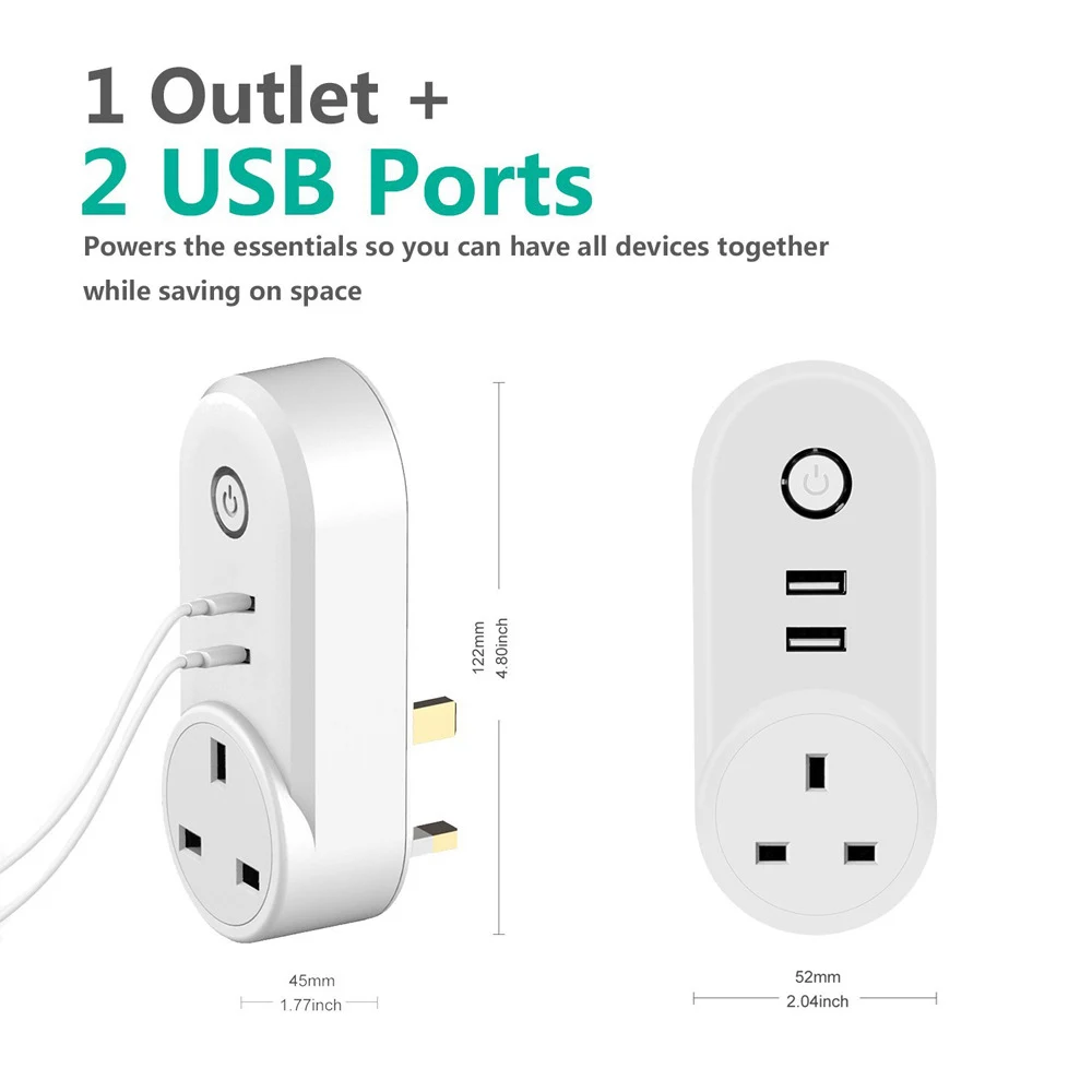 UK Saudi Arabia Plug Tuya WiFi Smart Socket Home Appliance Outlet Power Monitor Timing Wireless Remote Control for Alexa Google