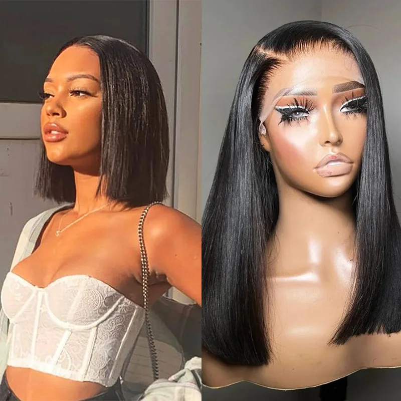 

13x6 hd lace frontal full human hair wig for women 100% brazilian 5x5 lace front bob bone straight cheap wigs on sale clearance