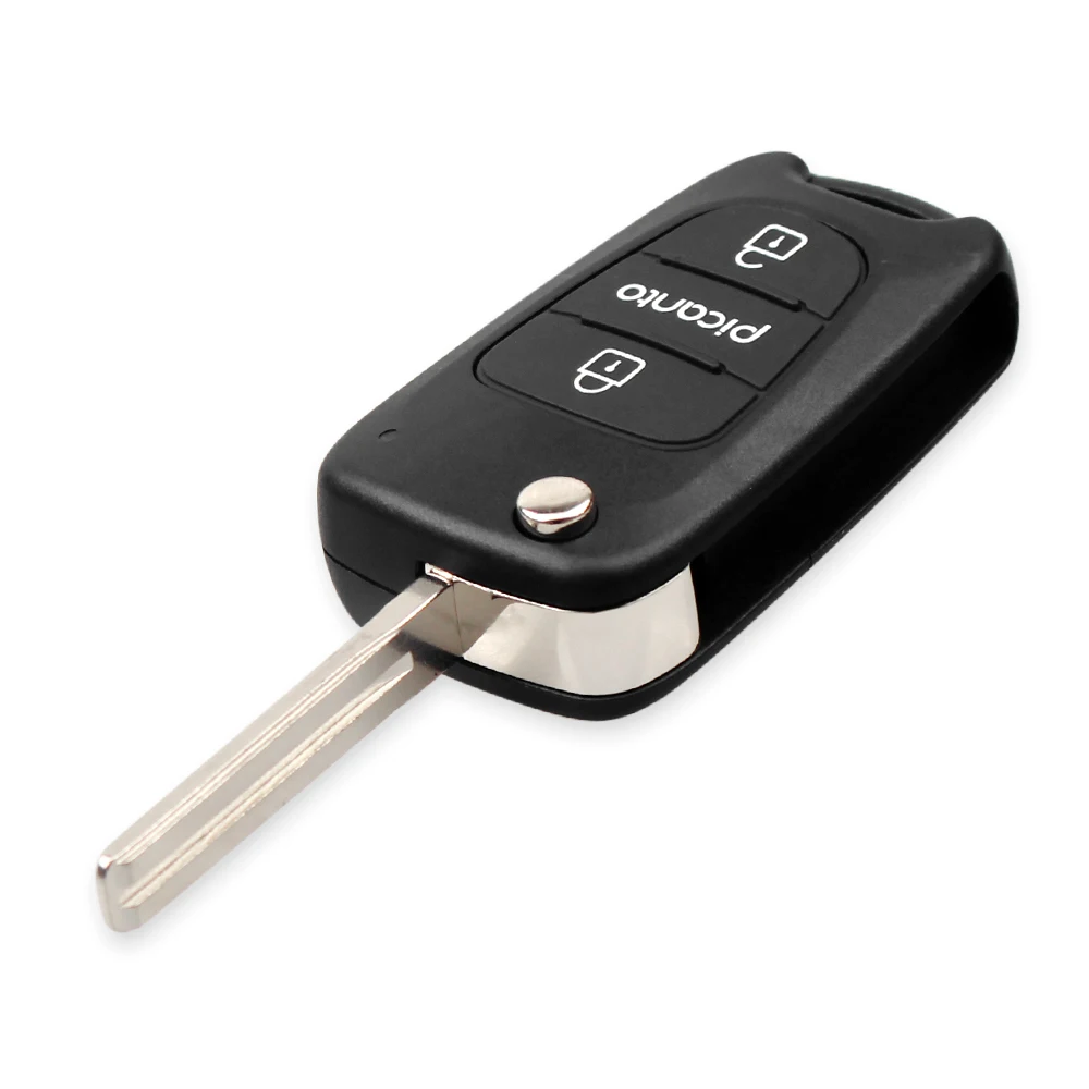 KEYYOU Flip REMOTE Key SHELL FOB สำหรับ Hyundai สำหรับ Kia K2 K5 Picanto รถ 3 ปุ่มพับคีย์เปล่ากรณีเปลี่ยน