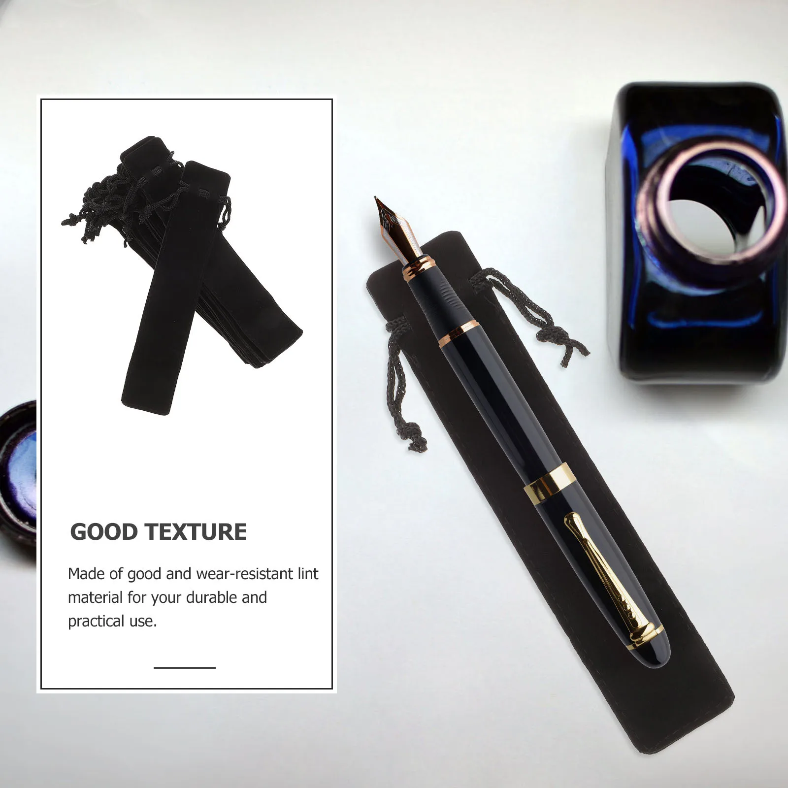 

15pcs Bag Drawstring Pencil Holder Portable Single Pouch Scratch-Proof Dust-Resistant Storage Case For Gift Travel Office School