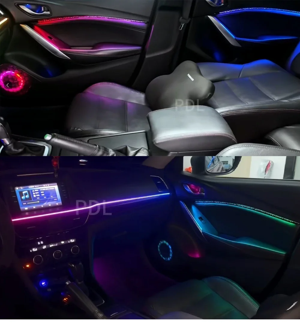 Applicable for  2014-2018 Mazda Atenza  64 Colors LED Safety assistance systems Ambient Lighting For Right hand rudder Interior