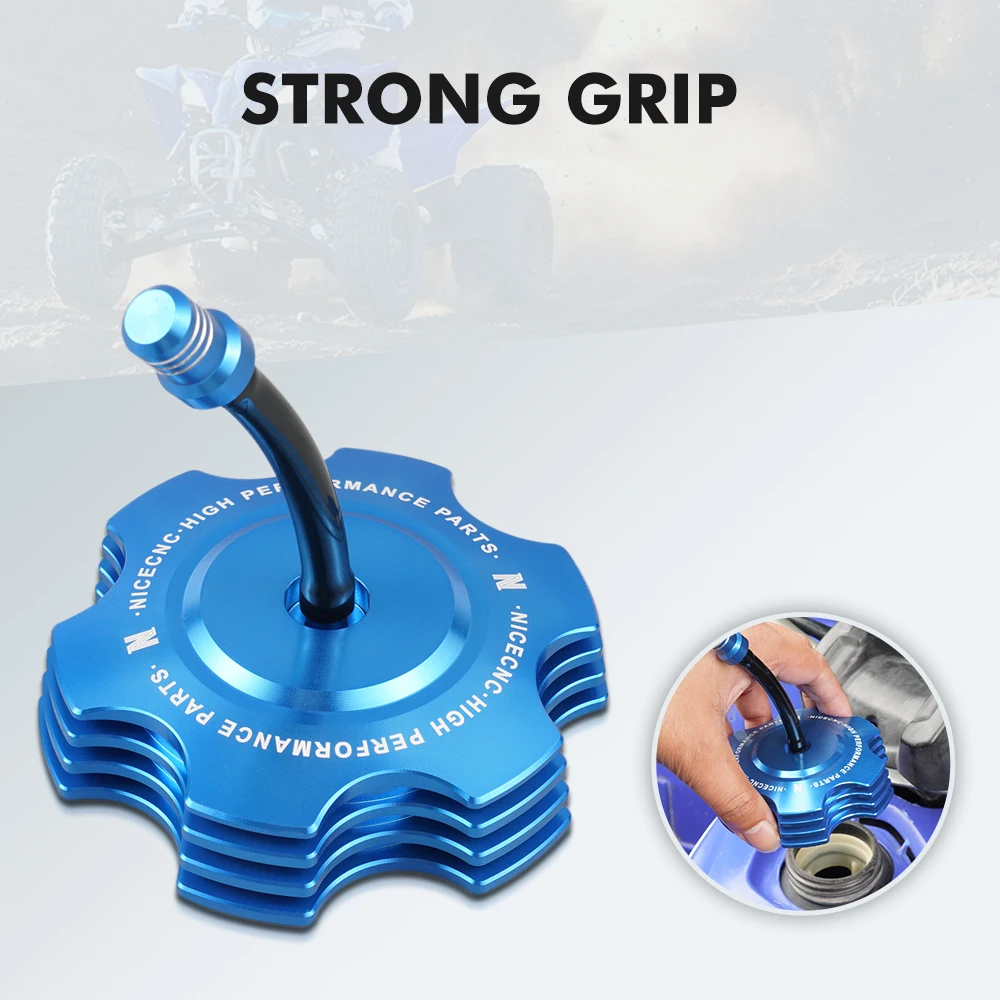 NICECNC Für Yamaha YFZ450R YFZ 450 2009-2023 Öl- und Benzintankdeckel Kraftstoffabdeckung zur Leckagevermeidung Aluminium ATV-Zubehör – Detail 10