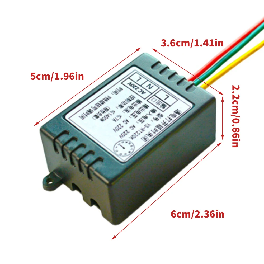 YS-RT220K Delay Timer Switch AC 110V~250V Mini Power On Delay Time Relay for Countdown Timer Wall Switch of Bathroom Fans