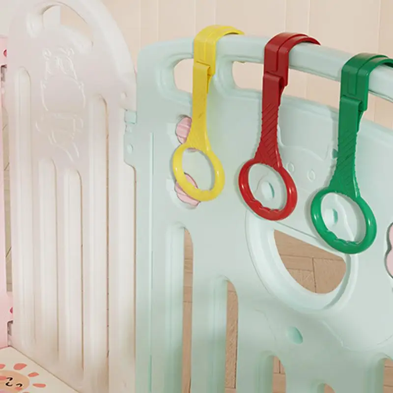 

4pcs Baby Crib Pull Rings for Walking Training Baby Stand up Ring Protection Ergonomic Baby Cot Rings Walking Assistant Rings