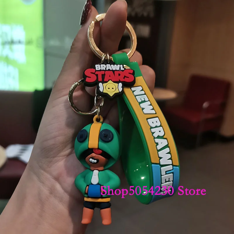 Llavero de silicona con temática del juego Brawl Stars, figuras de anime, anillos para llaves, decoración coleccionable desechable de Leon, amuleto para bolso, Crow