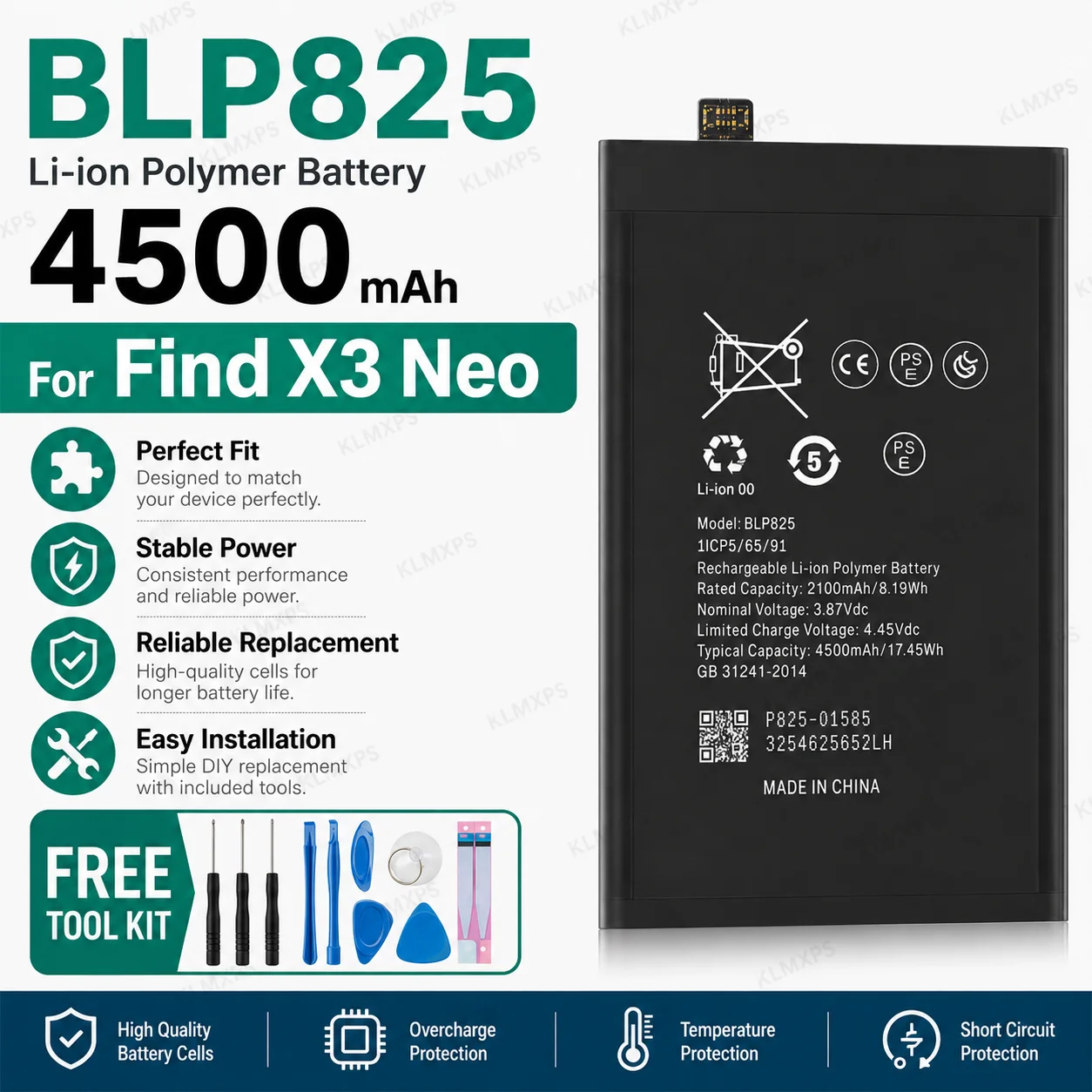 Premium Phone Repair Battery BLP855 BLP905 BLP825 BLP863 For OPPO Reno 5 6 7 Pro 5G Reno 8 5G Find X5 Lite X5 Neo For OnePlus