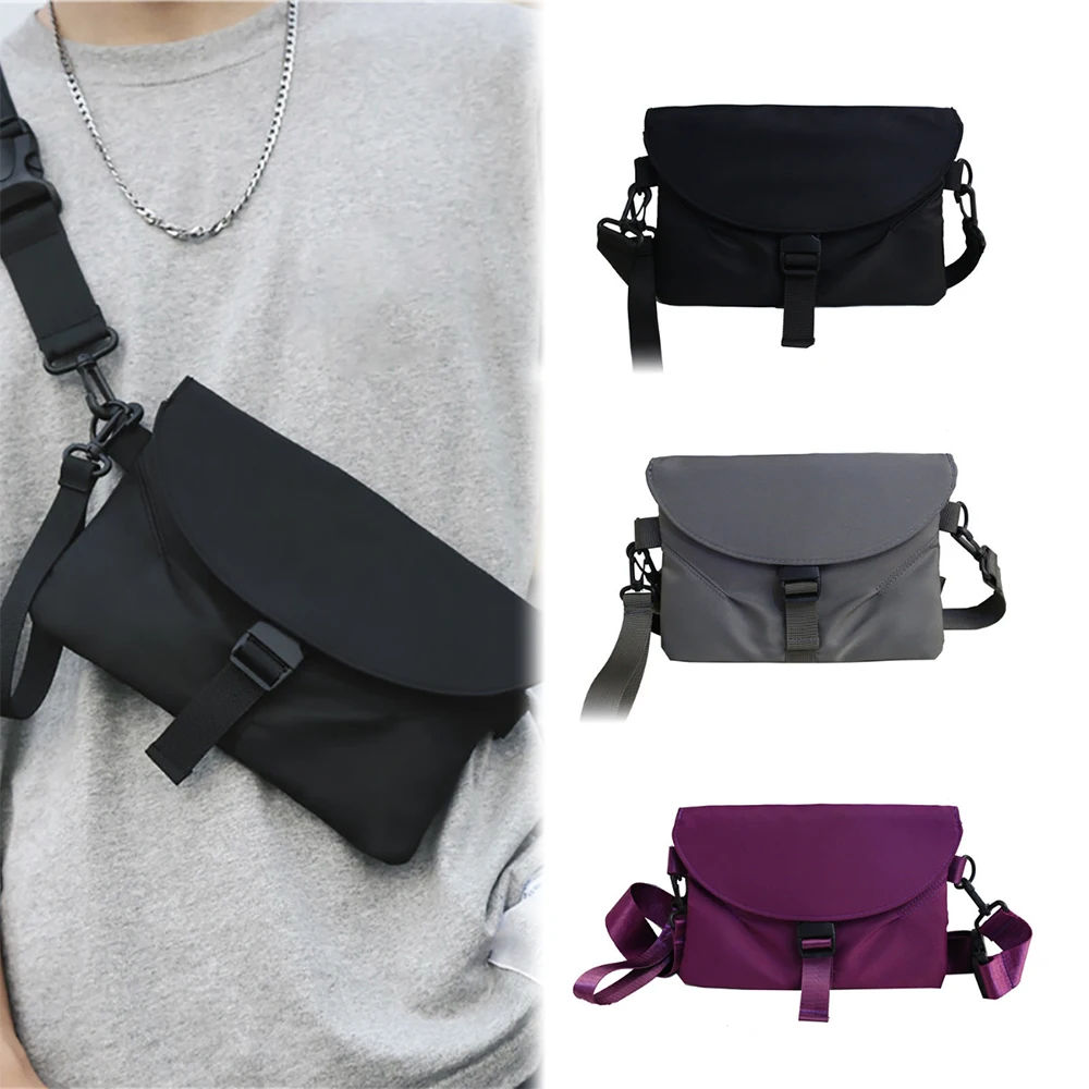 

Korean men's chest bag, casual crossbody bag, lightweight nylon shoulder bag for travel, work, and daily use.zwq