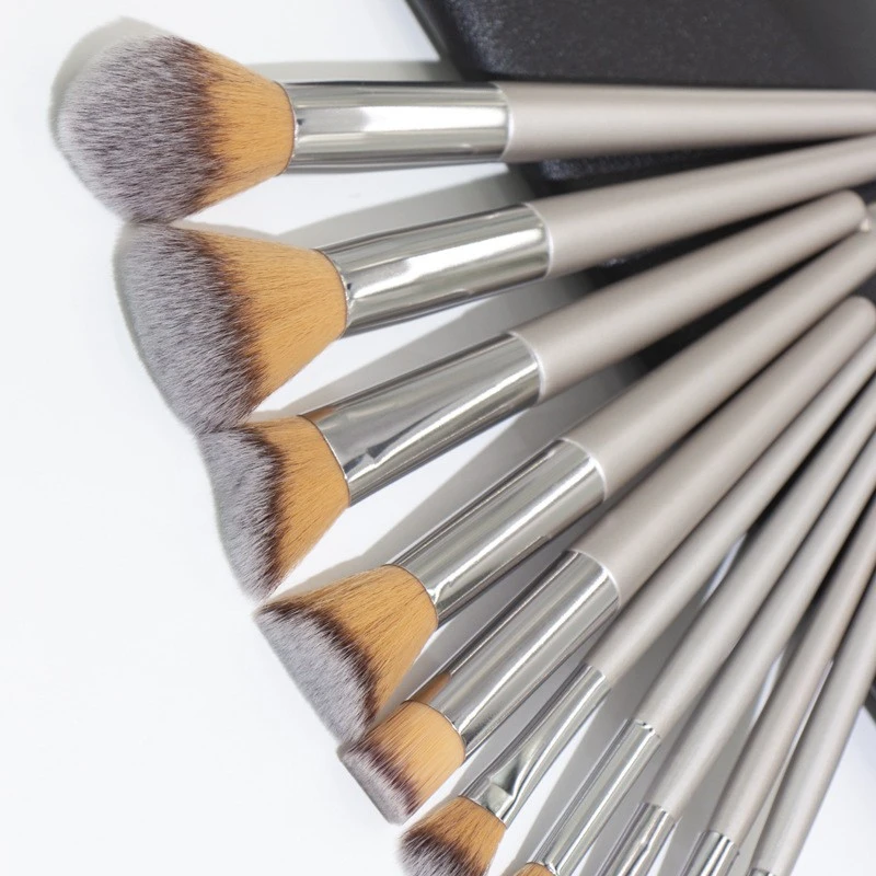 10/14 pcs High elastic bristles comfort-handle metal ferrule easy to color profession brush set