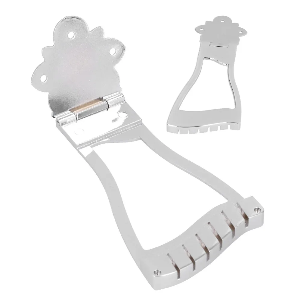 Professional Silver Bridge Tailpiece Metal 6 String Jazz Guitar Bridge Guitar Stop Tailpiece Tool For Electric Jazz Guitar