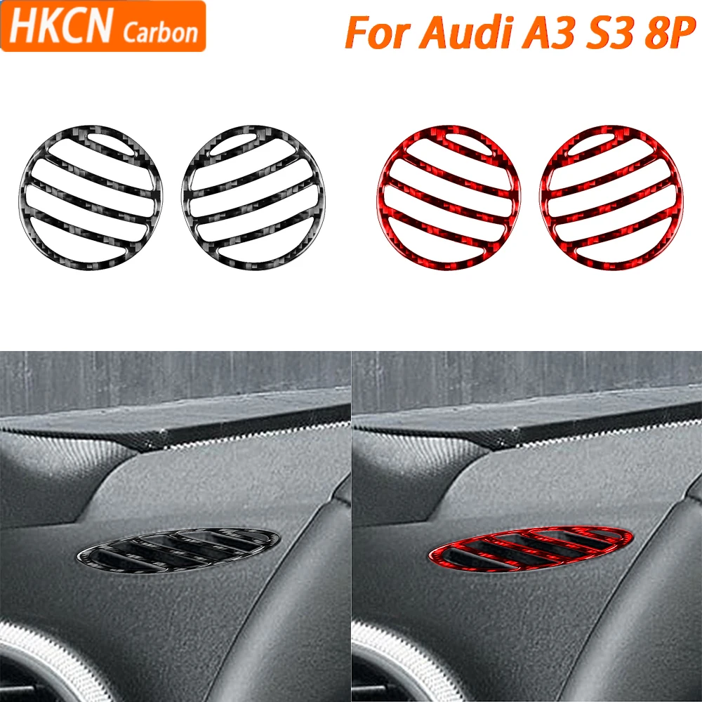 

For Audi A3 S3 8P 2006 2007 Car Accessories Carbon Fiber Dashboard Defogging Air Vent Trim Cover Interior Sticker Modification