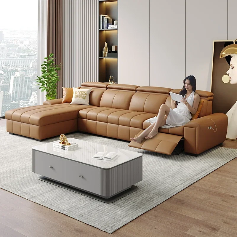 

Italian Leather Living Room Sofas Luxury Recliner Modern Designer Sofa Lounge Floor Divano Da Soggiorno Couches Furniture