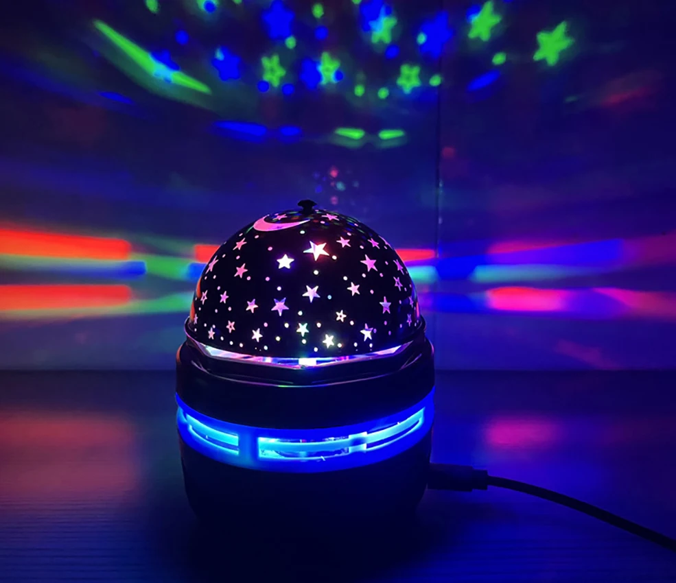 Colorful Starry Sky Projector Lamp Rotating Magic Ball Led Night Light For Bedroom Decor Lamp RGB Moon Galaxy Projection Light