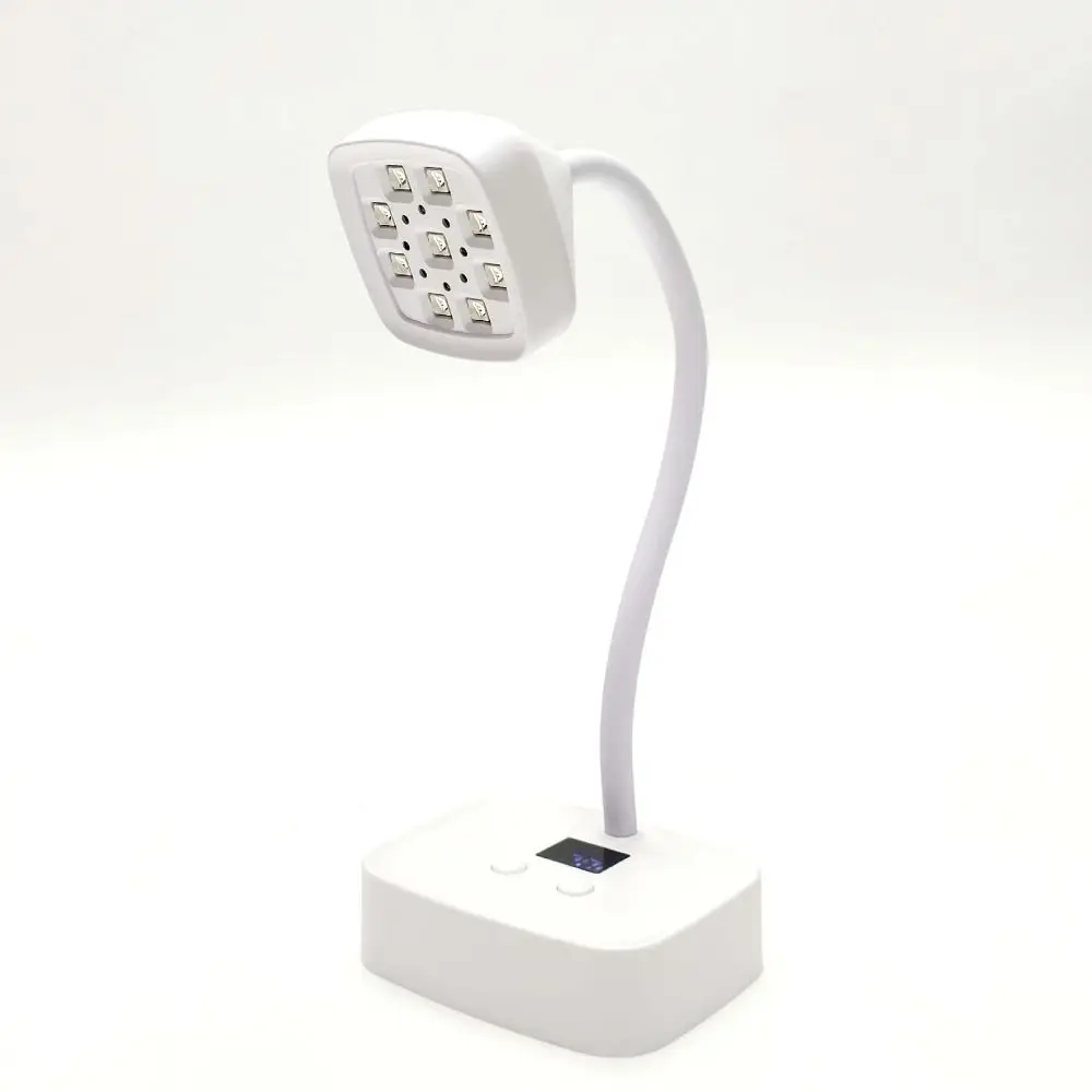โคมไฟเล็บตั้งโต๊ะ 9LED ระบบตรวจจับอัตโนมัติ 360 °   หลอดไฟยูวีแบบโค้งงอได้ แสงยูวีสำหรับอบเล็บ เครื่องอบเล็บแบบยืดหยุ่น สำหรับร้านทำเล็บ