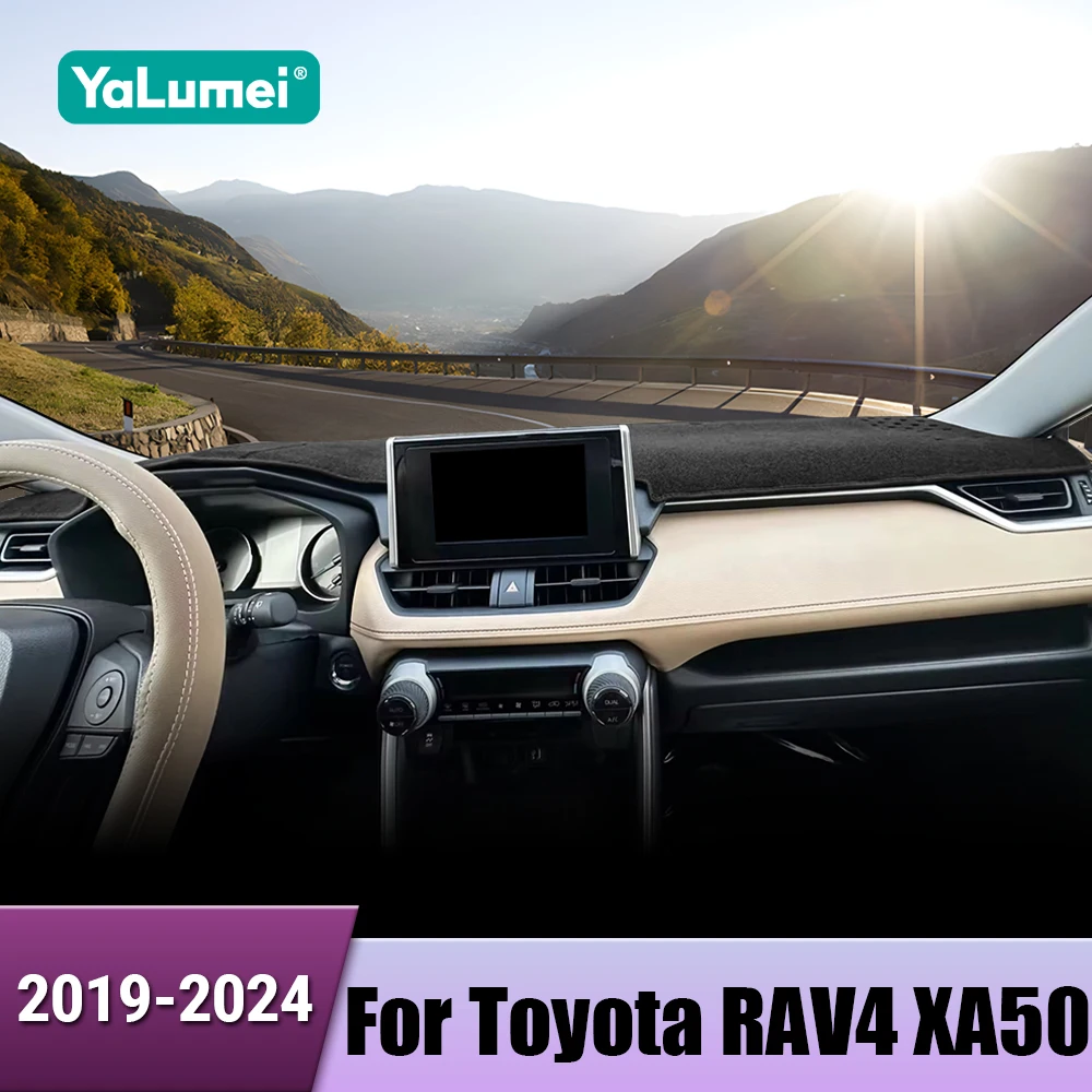 Car Dashboard Cover Avoid Light Pad Instrument Panel Carpets Mat For Toyota RAV4 XA50 2019 2020 2021 2022 2023 2024 Accessories